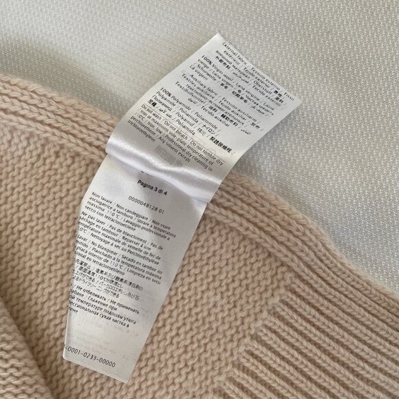 RED VALENTINO Sweater Sz XS Velvet Waist Tie Side Slit Sweater Pale Peach Wool - Picture 6 of 6